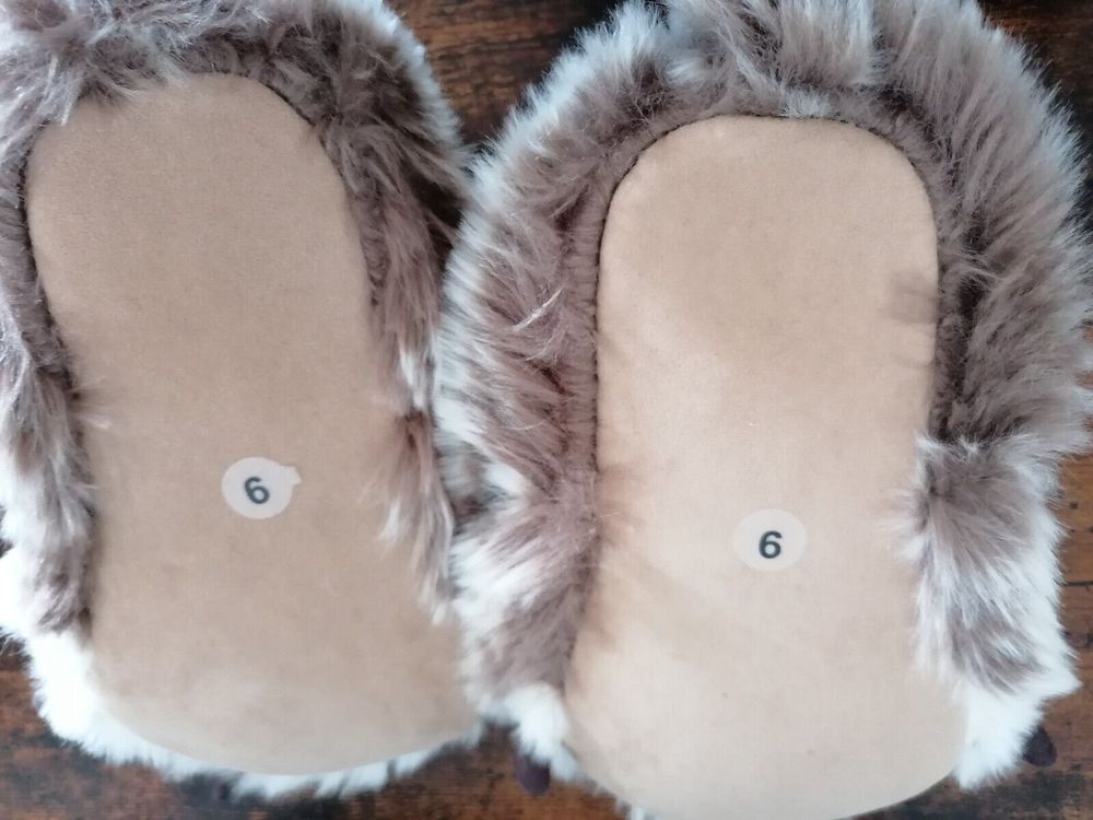 John Lewis Boy Toddler Slippers Size 9 Fury Bear Paws With Claws Strip Fasten - Picture 6 of 10